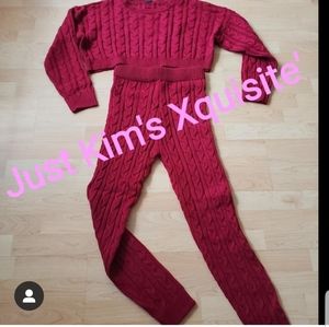 2 piece crop sweater set sizes S M L